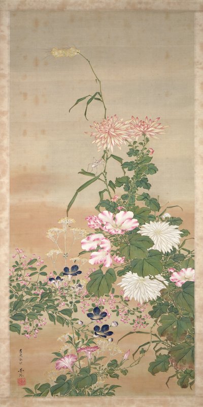 Flowers in Autumn by Abe Kan Torin